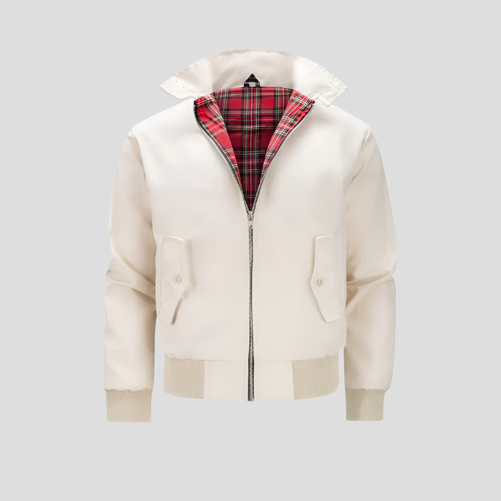 Olvoria | Men's Harrington Jacket with Tartan Lining