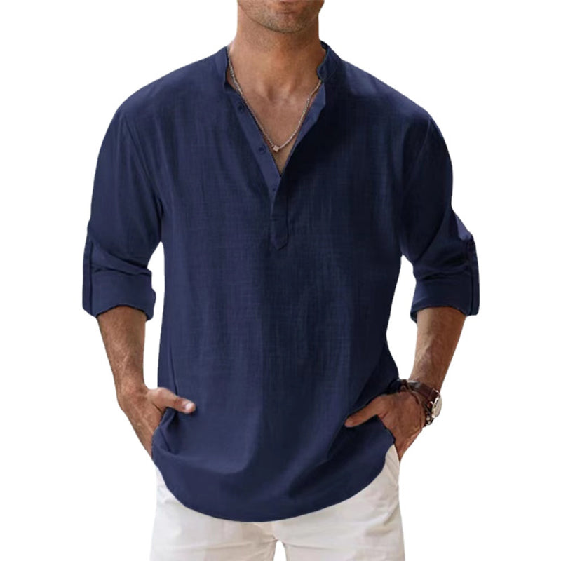 Olvoria | Men's Henley Shirt with Button Detail