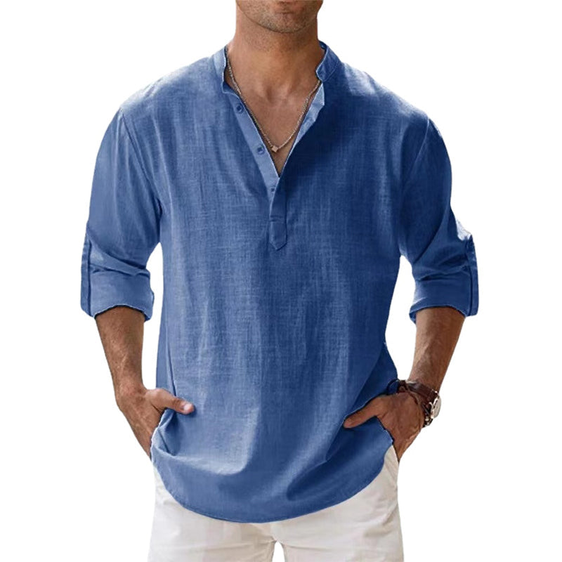 Olvoria | Men's Henley Shirt with Button Detail