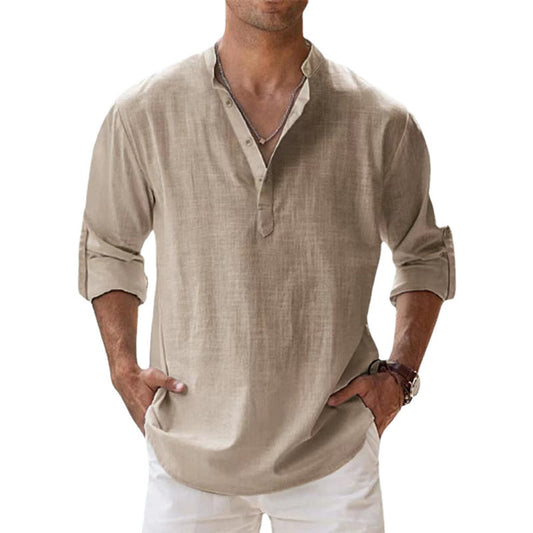 Olvoria | Men's Henley Shirt with Button Detail