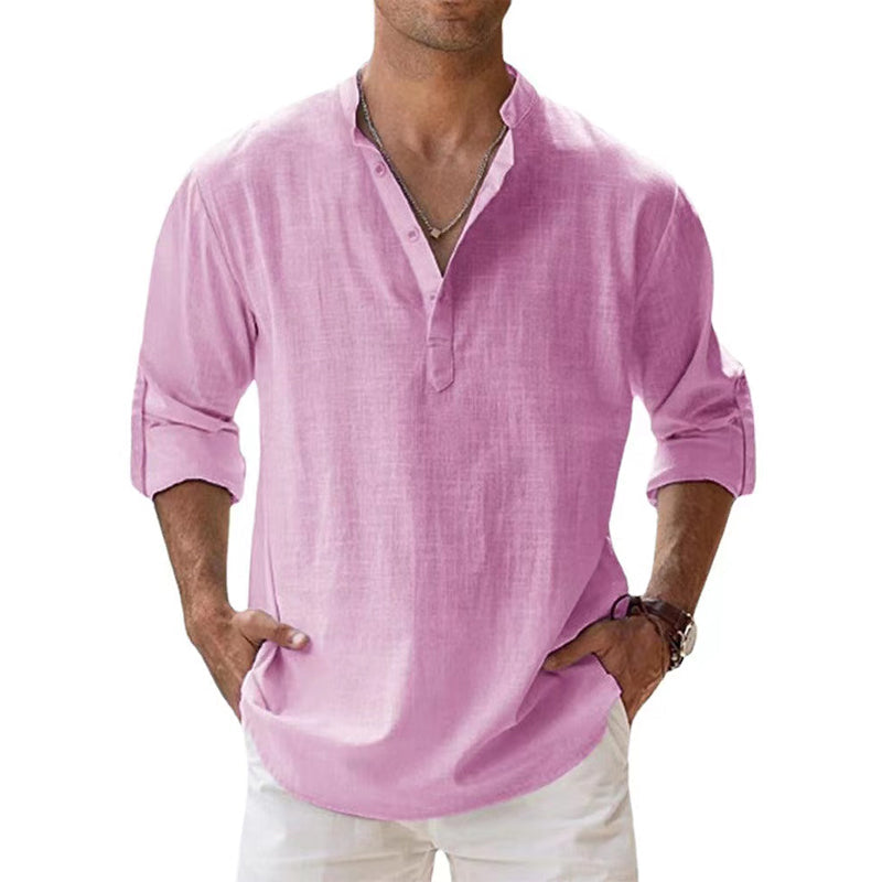 Olvoria | Men's Henley Shirt with Button Detail