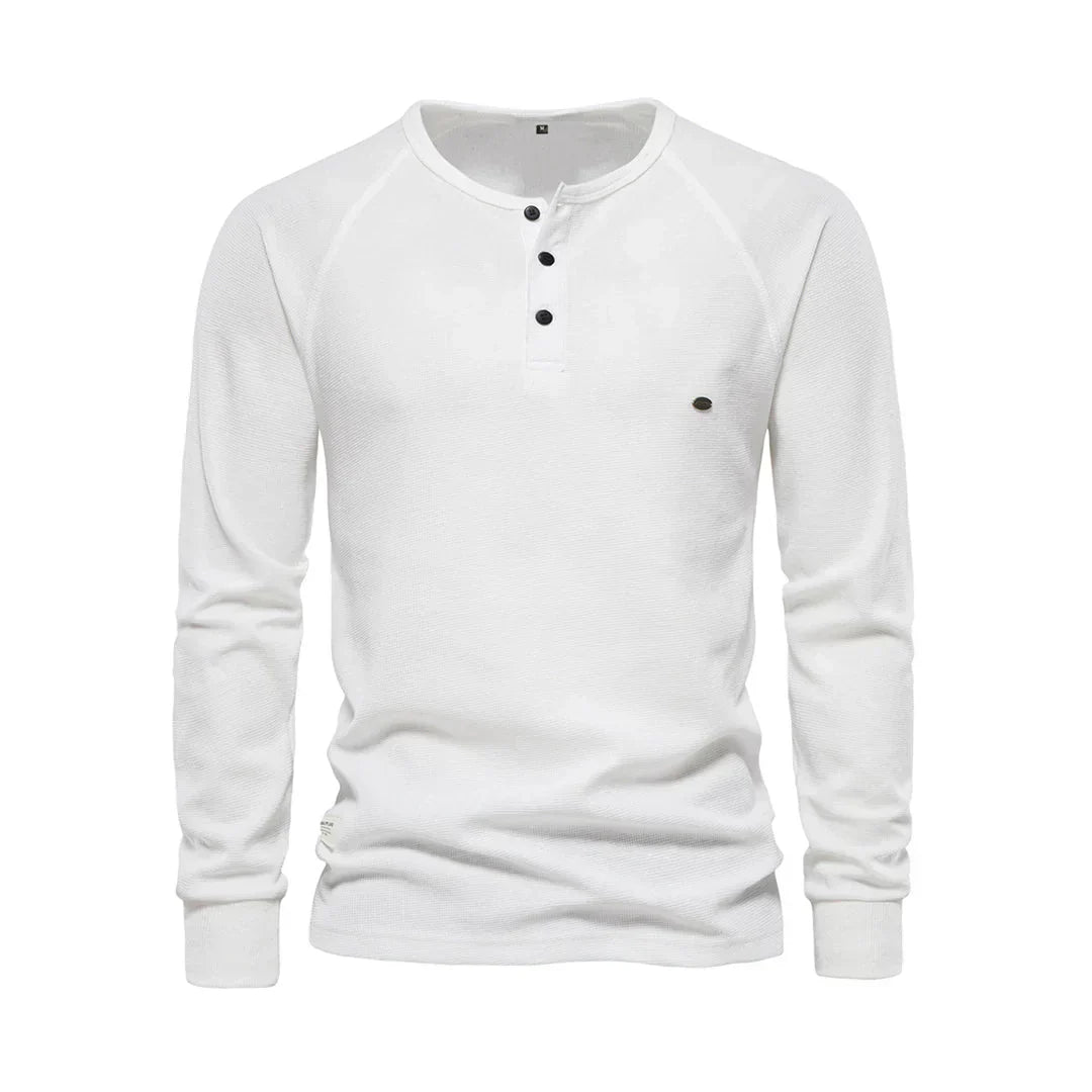 Olvoria | Men's Henley Shirt with Button Neck