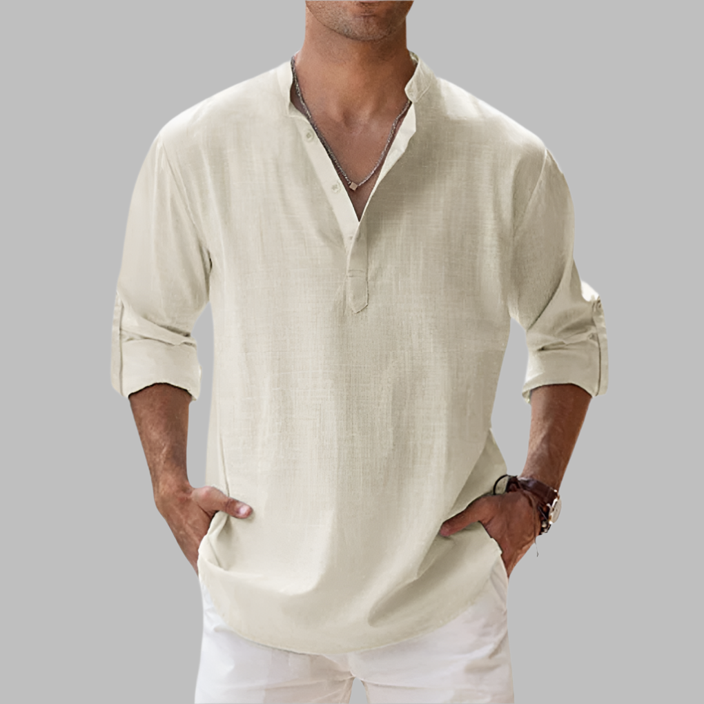Olvoria | Men's Henley V-Neck Summer Shirt