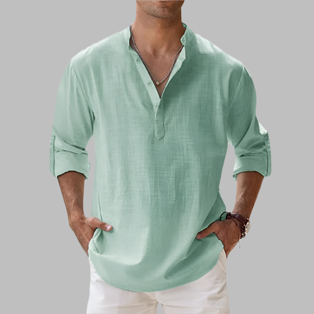 Olvoria | Men's Henley V-Neck Summer Shirt