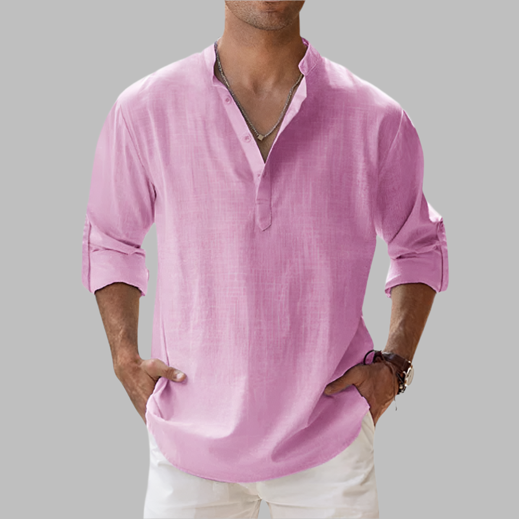 Olvoria | Men's Henley V-Neck Summer Shirt