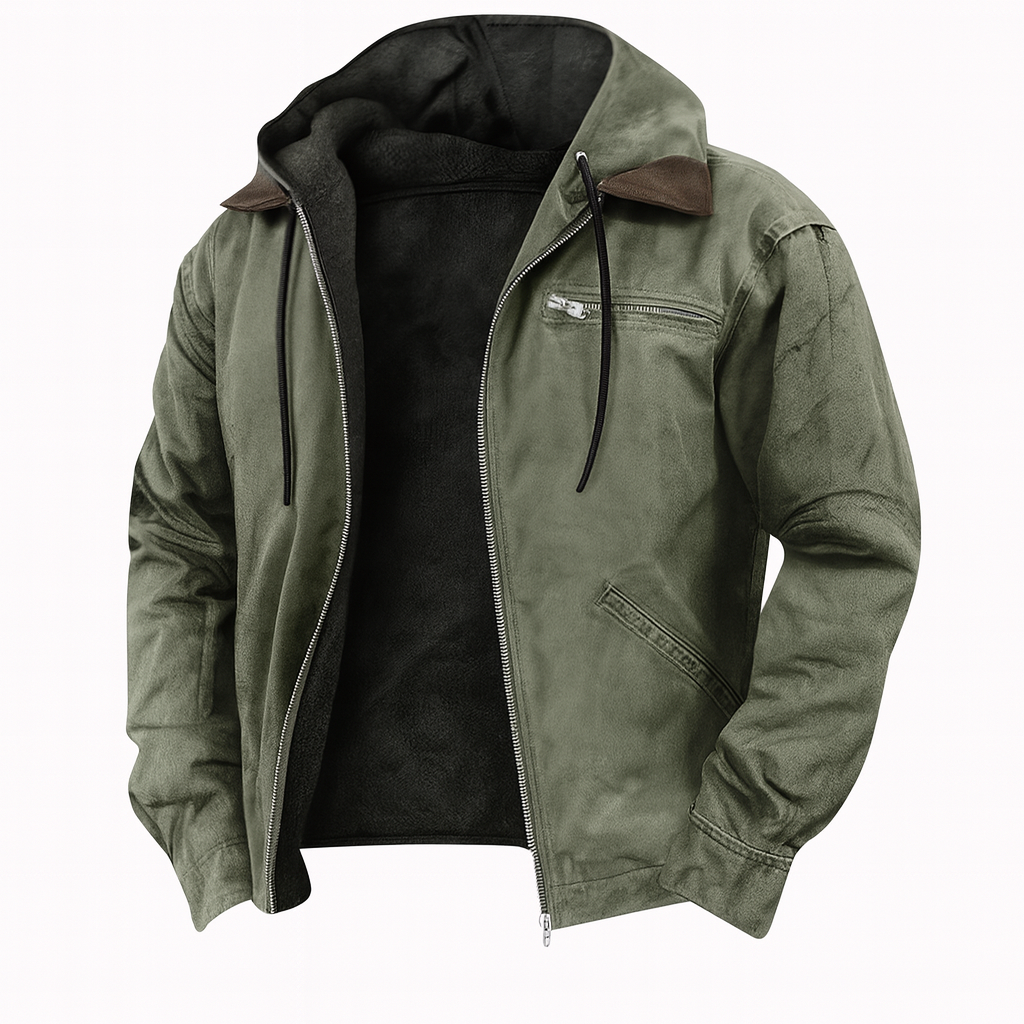 Olvoria | Men's Hooded Jacket with Sherpa Lining