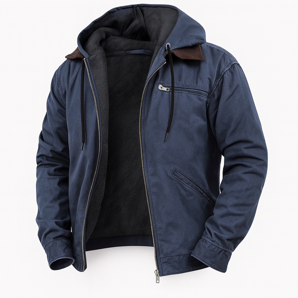Olvoria | Men's Hooded Jacket with Sherpa Lining