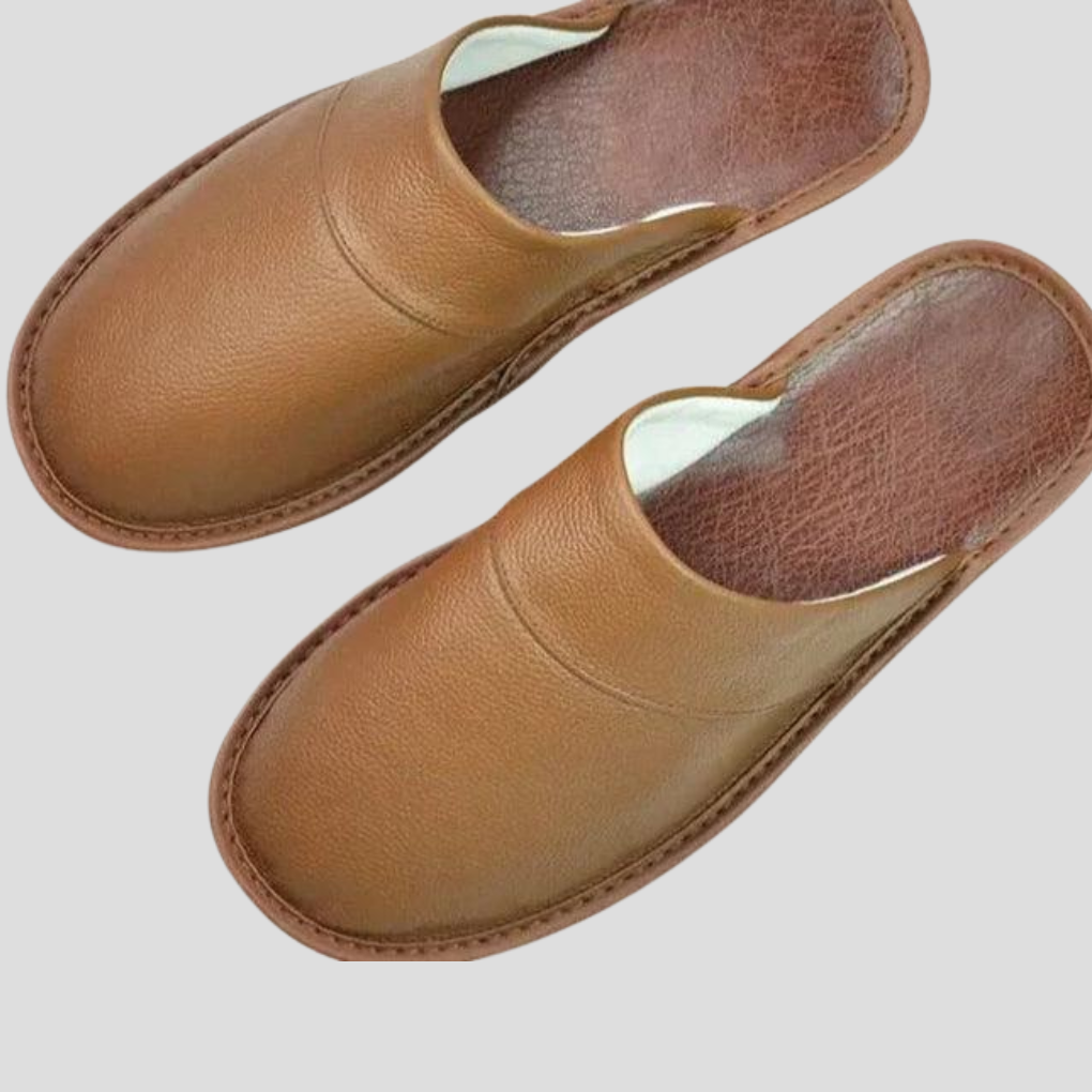 Olvoria | Men's Leather Mules - Slip-On Comfort