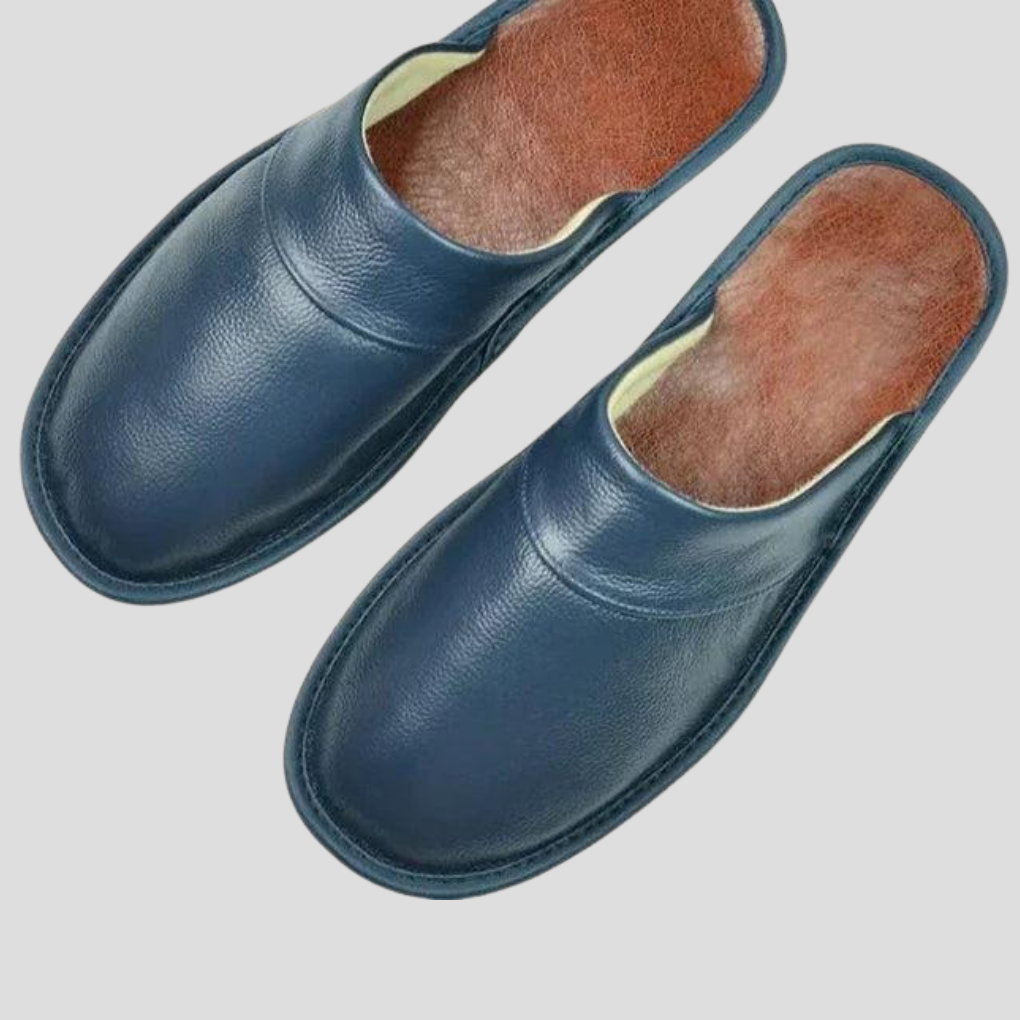 Olvoria | Men's Leather Mules - Slip-On Comfort