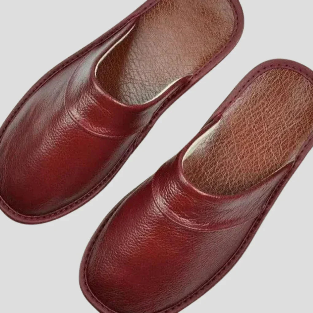 Olvoria | Men's Leather Mules - Slip-On Comfort