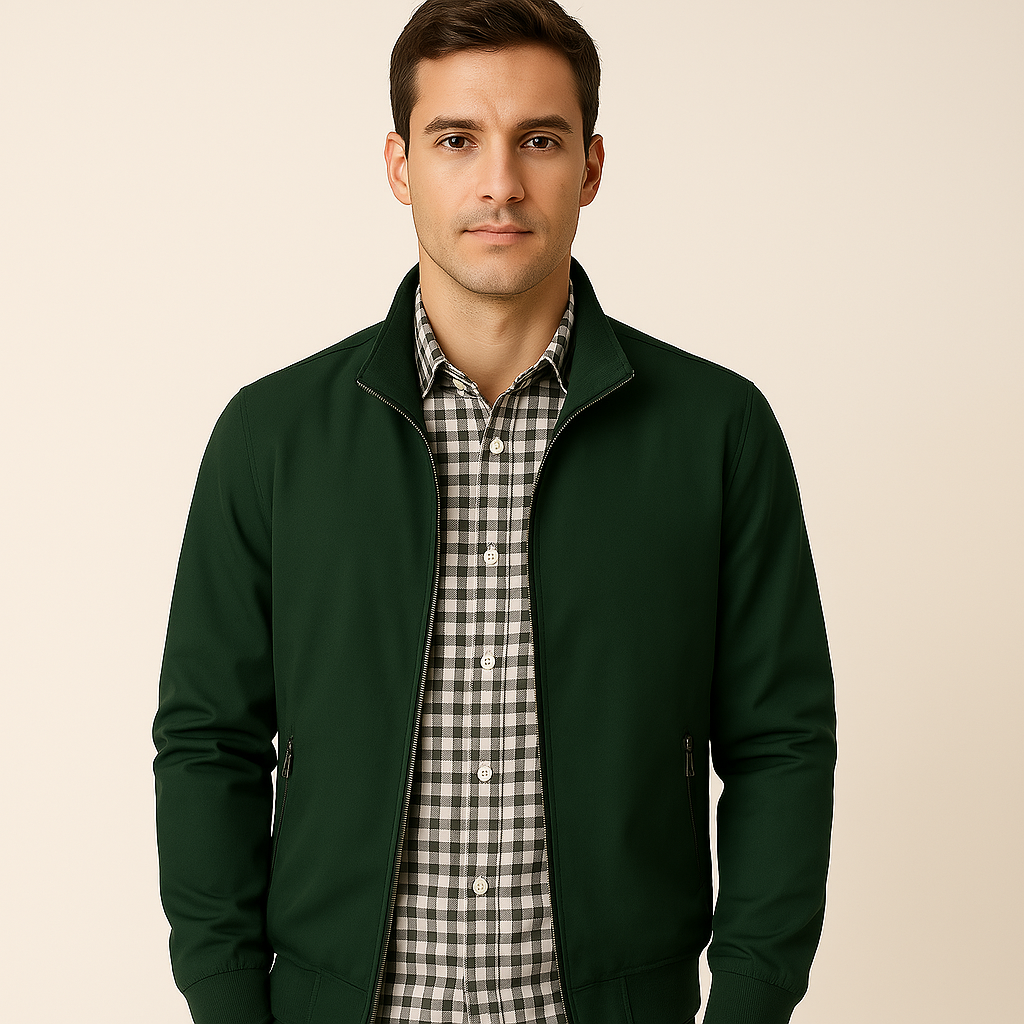 Olvoria | Men's Lightweight Bomber Jacket with Stand Collar