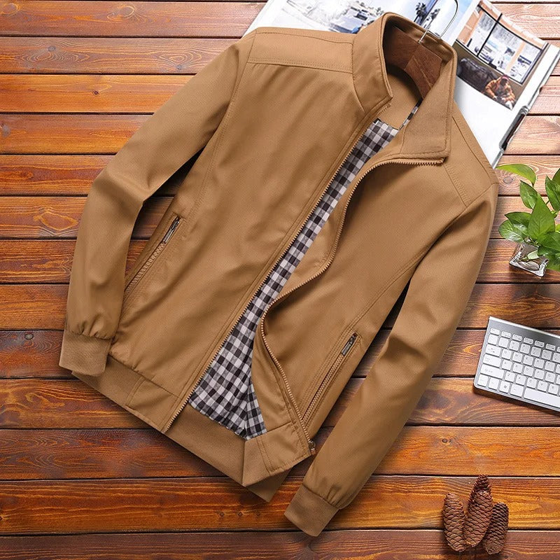 Olvoria | Men's Lightweight Bomber Jacket with Stand Collar