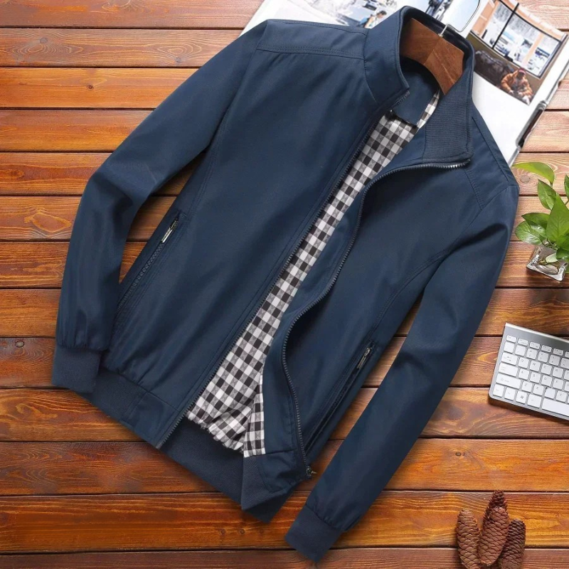 Olvoria | Men's Lightweight Bomber Jacket with Stand Collar