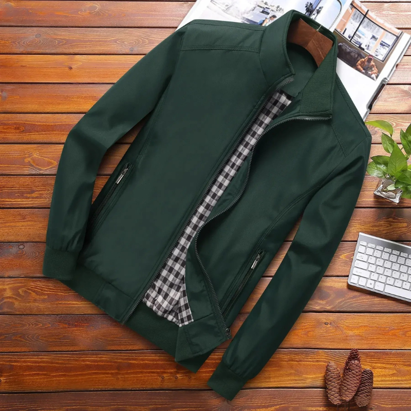 Olvoria | Men's Lightweight Bomber Jacket with Stand Collar