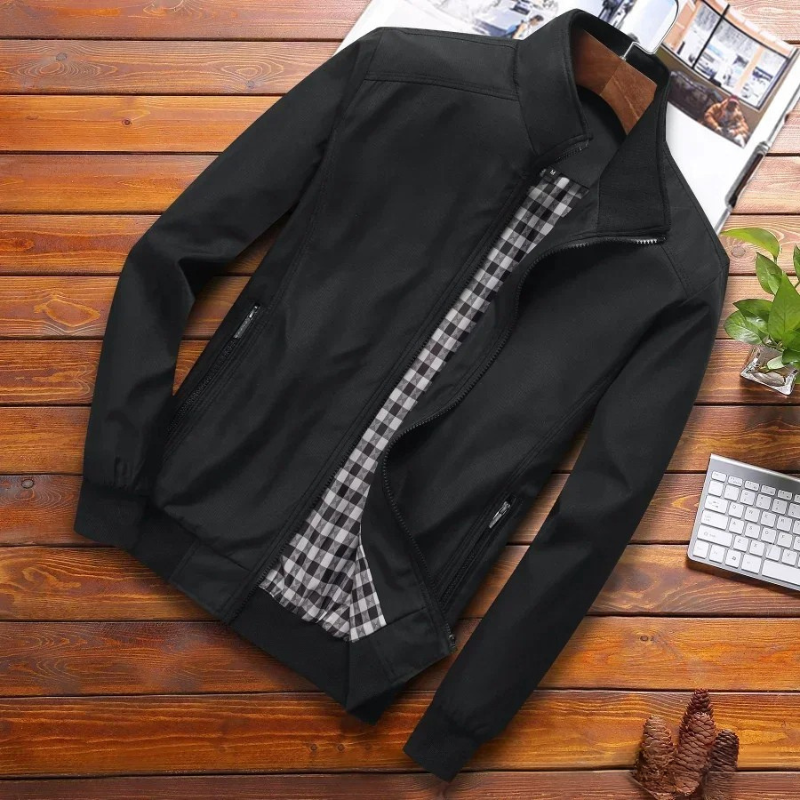 Olvoria | Men's Lightweight Bomber Jacket with Stand Collar