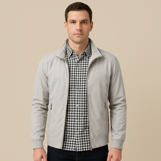 Olvoria | Men's Lightweight Bomber Jacket with Stand Collar