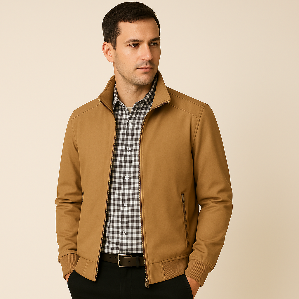 Olvoria | Men's Lightweight Bomber Jacket with Stand Collar