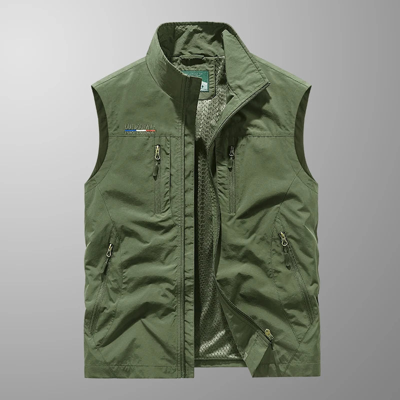 Olvoria | Men's Lightweight Outdoor Vest with Zipper Pockets