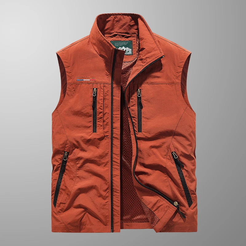 Olvoria | Men's Lightweight Outdoor Vest with Zipper Pockets