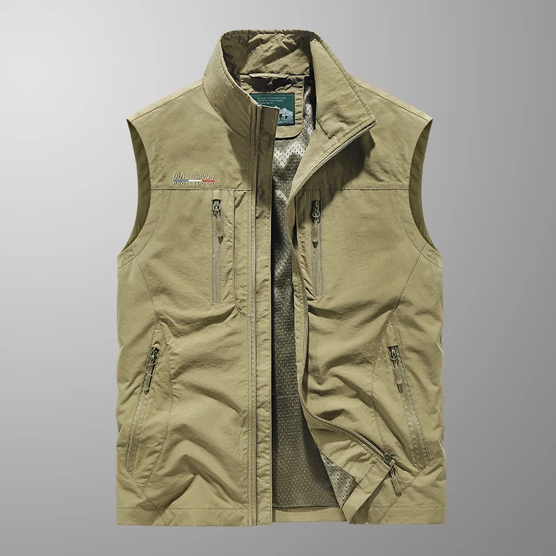 Olvoria | Men's Lightweight Outdoor Vest with Zipper Pockets