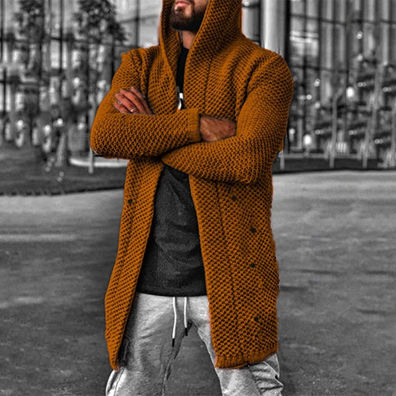 Olvoria | Men's Long Hooded Cardigan