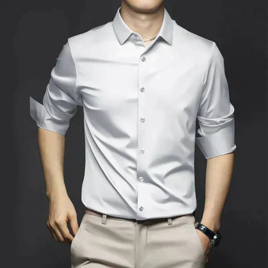 Olvoria | Men's Long Sleeve Dress Shirt – Wrinkle-Resistant