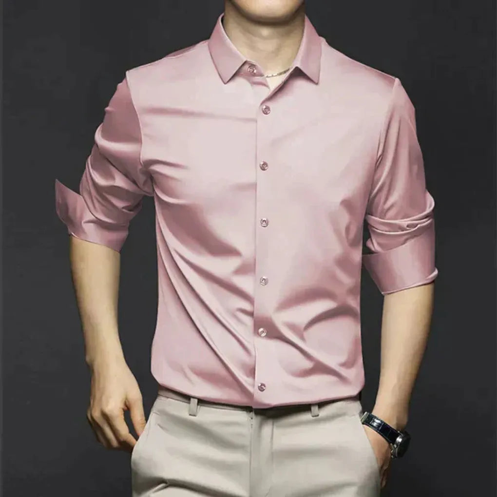 Olvoria | Men's Long Sleeve Dress Shirt – Wrinkle-Resistant