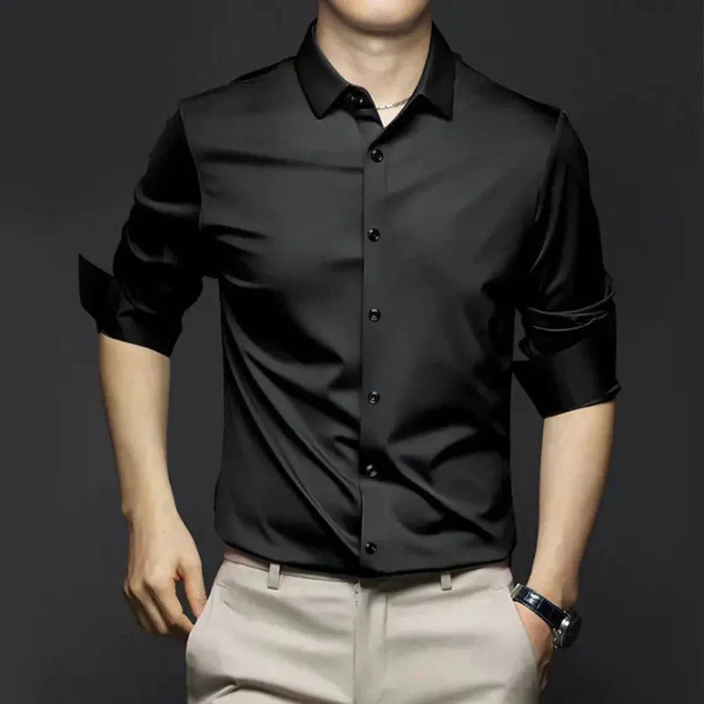 Olvoria | Men's Long Sleeve Dress Shirt – Wrinkle-Resistant