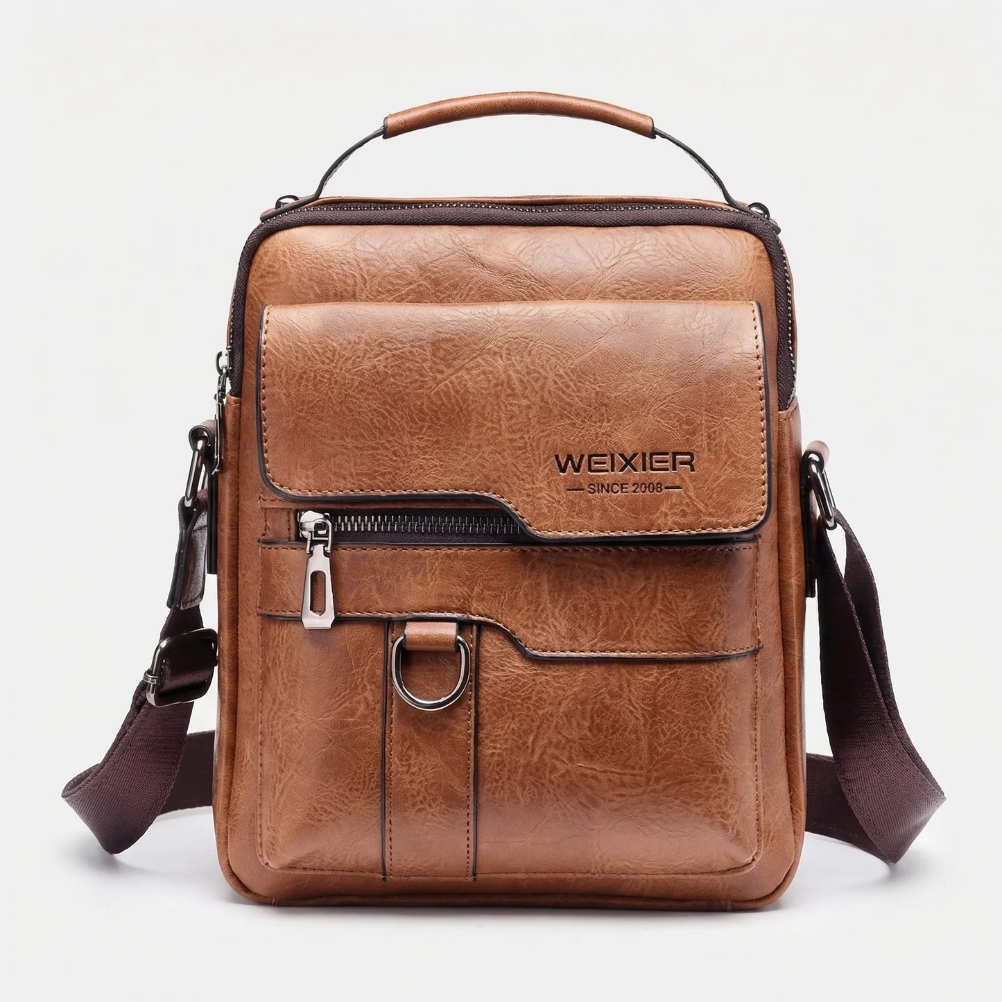 Olvoria | Men's Messenger Bag with Flap Pocket