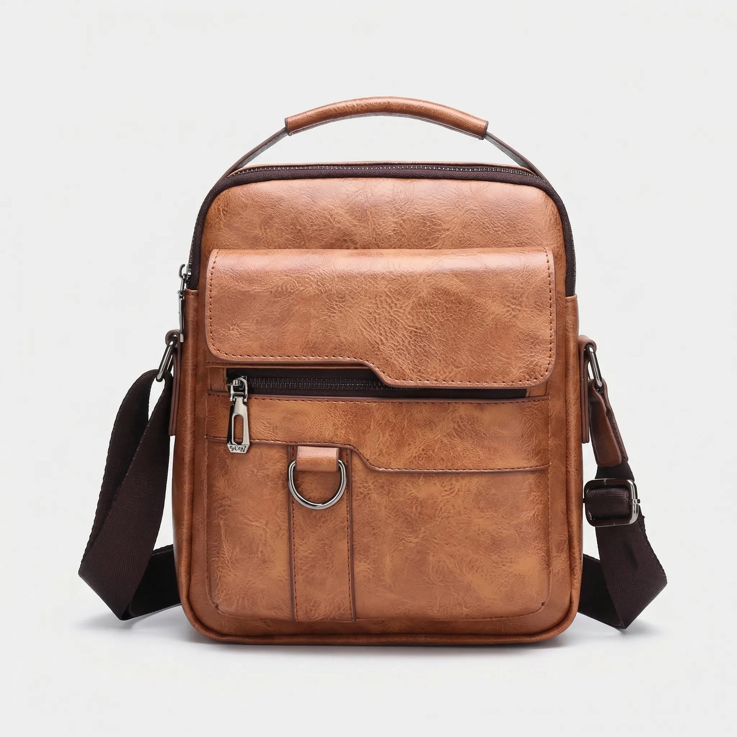 Olvoria | Men's Messenger Bag with Flap Pocket