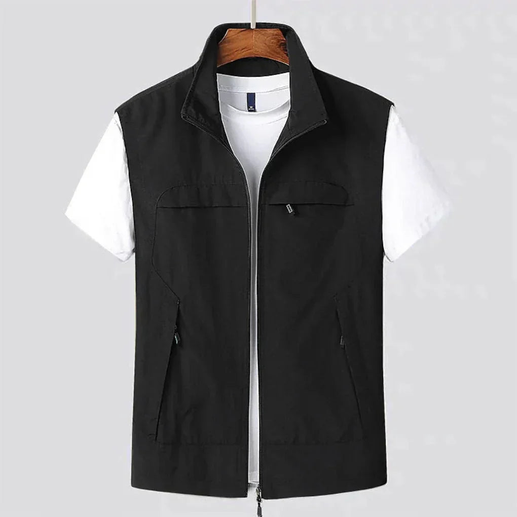 Olvoria | Men's Outdoor Zip Vest with Multiple Pockets