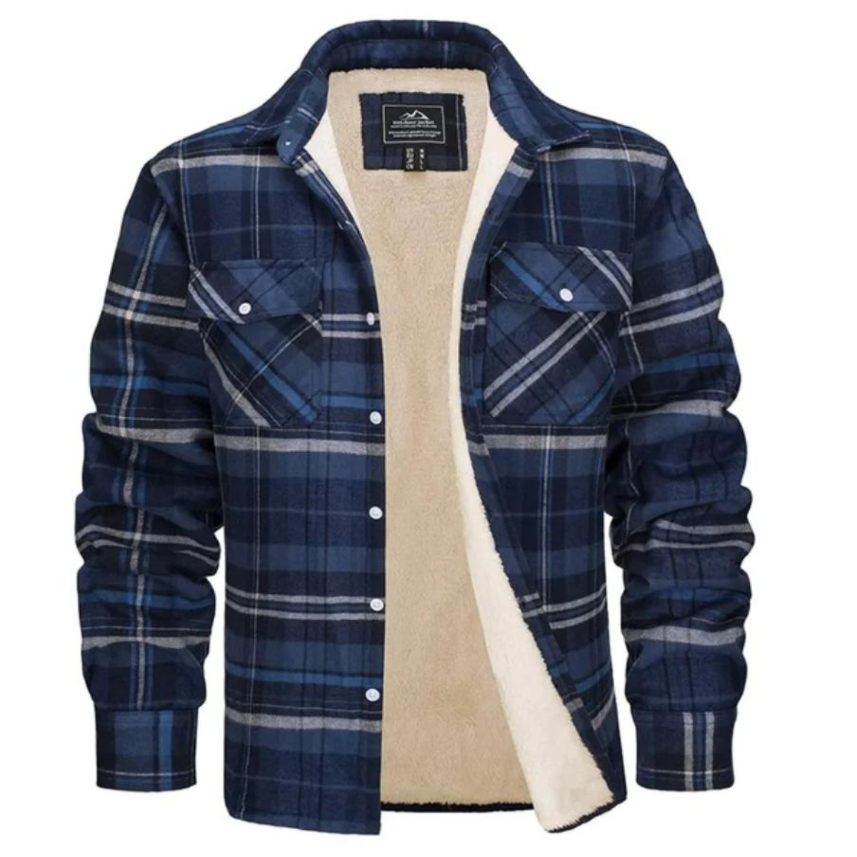 Olvoria | Men's Plaid Fleece Lined Shirt Jacket