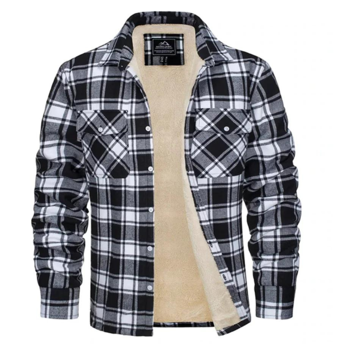 Olvoria | Men's Plaid Fleece Lined Shirt Jacket