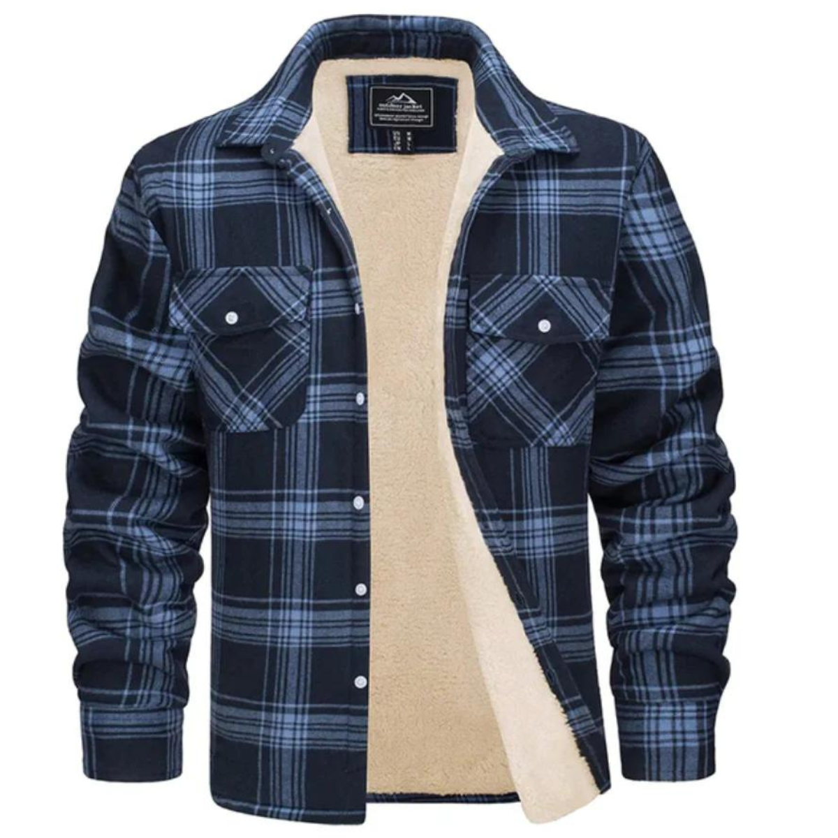 Olvoria | Men's Plaid Fleece Lined Shirt Jacket