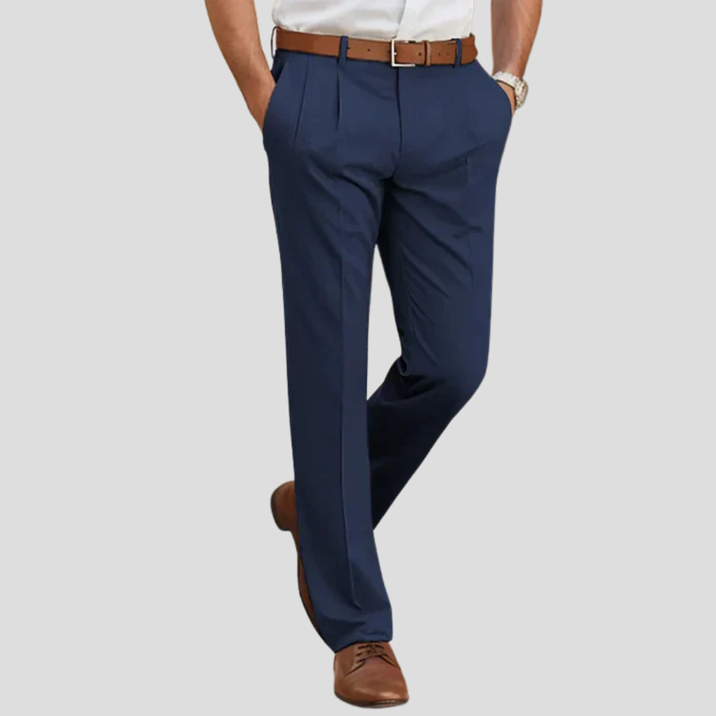 Olvoria | Men's Pleated Casual Dress Pants
