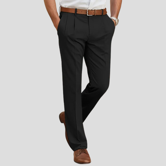 Olvoria | Men's Pleated Casual Dress Pants