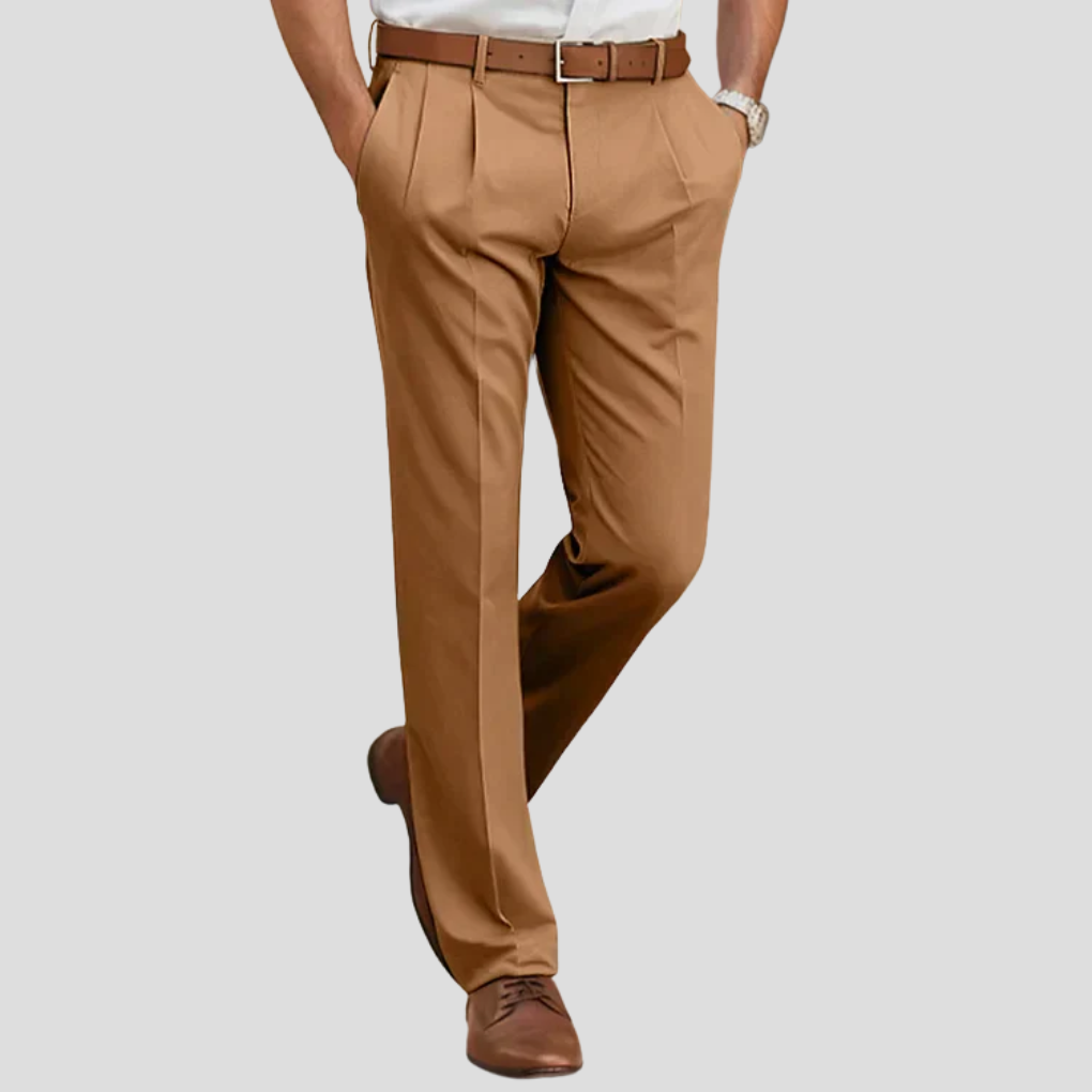 Olvoria | Men's Pleated Casual Dress Pants