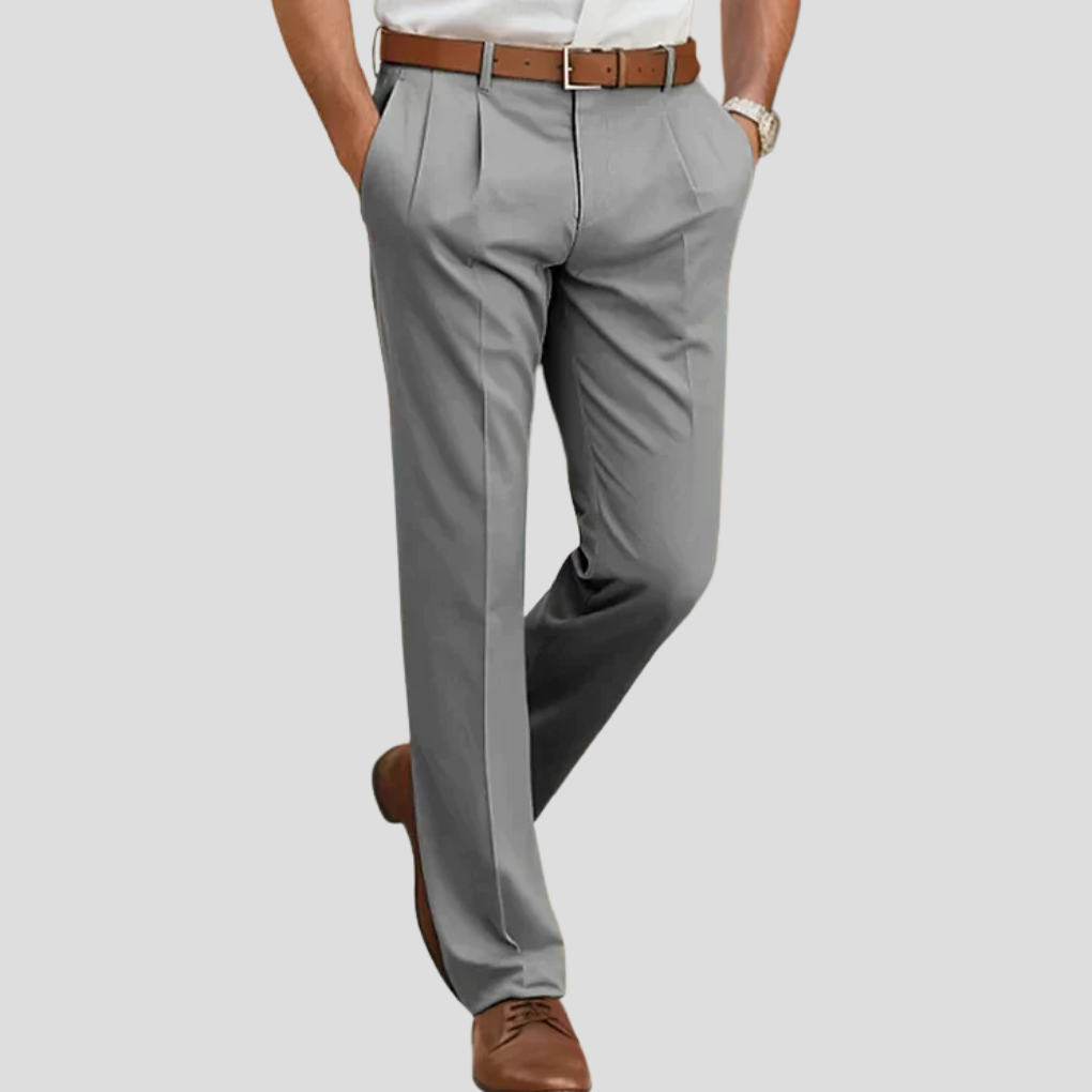 Olvoria | Men's Pleated Casual Dress Pants