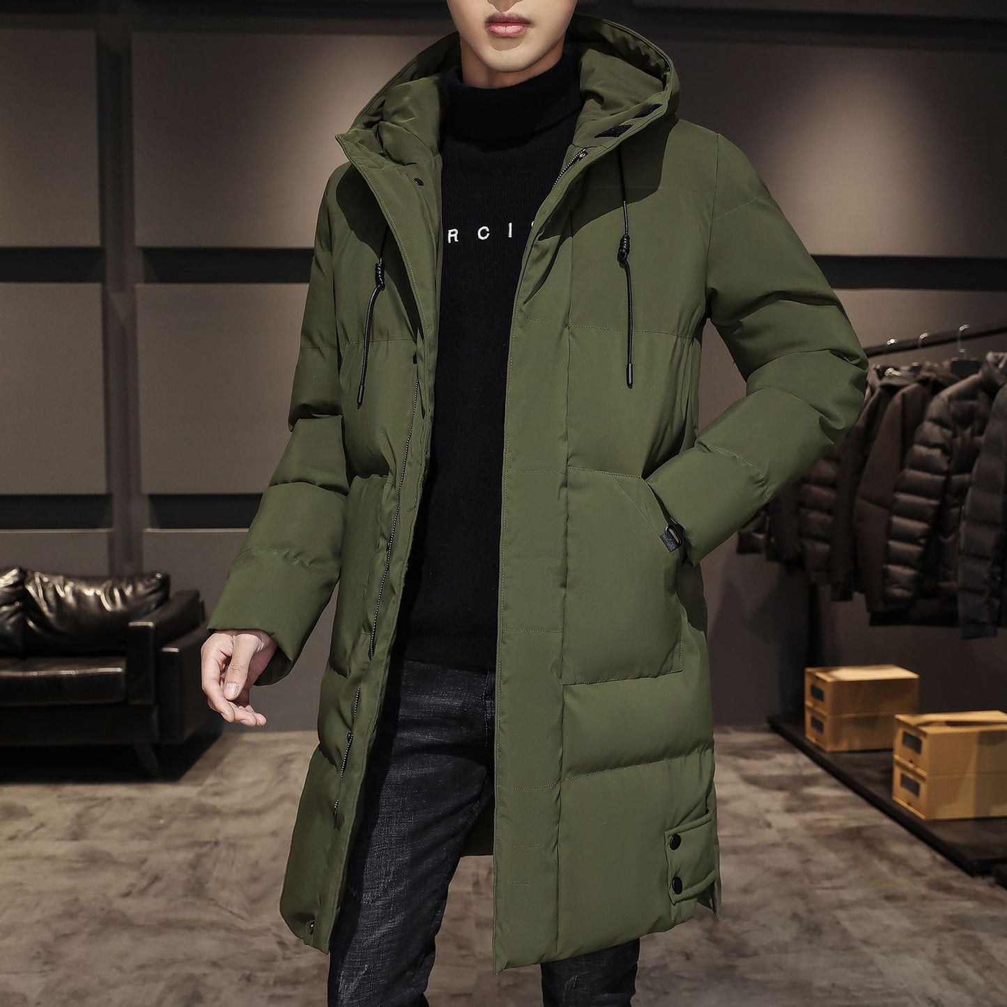 Olvoria | Men's Puffer Parka Jacket with Hood