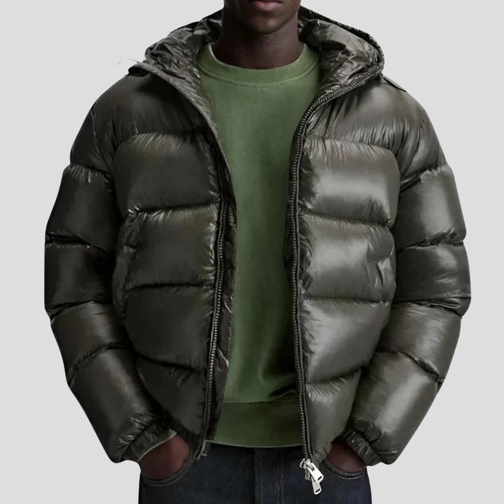 Olvoria | Men's Puffer Winter Jacket with Hood