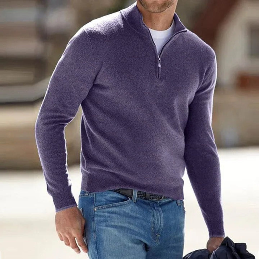 Olvoria | Men's Quarter Zip Pullover Sweater
