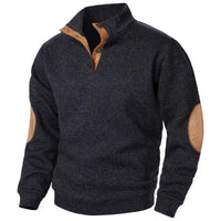 Olvoria | Sweat-shirt à demi-fermeture éclair pour homme avec patchs en daim