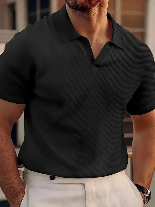 Olvoria | Men's Ribbed Polo Shirt