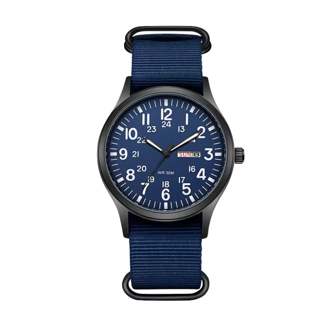 Olvoria | Men's Robust Outdoor Watch – Waterproof Military Style in Stainless Steel