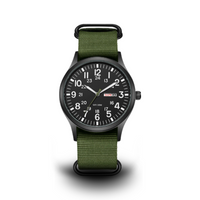 Olvoria | Reloj robusto para hombre estilo militar impermeable en acero inoxidable