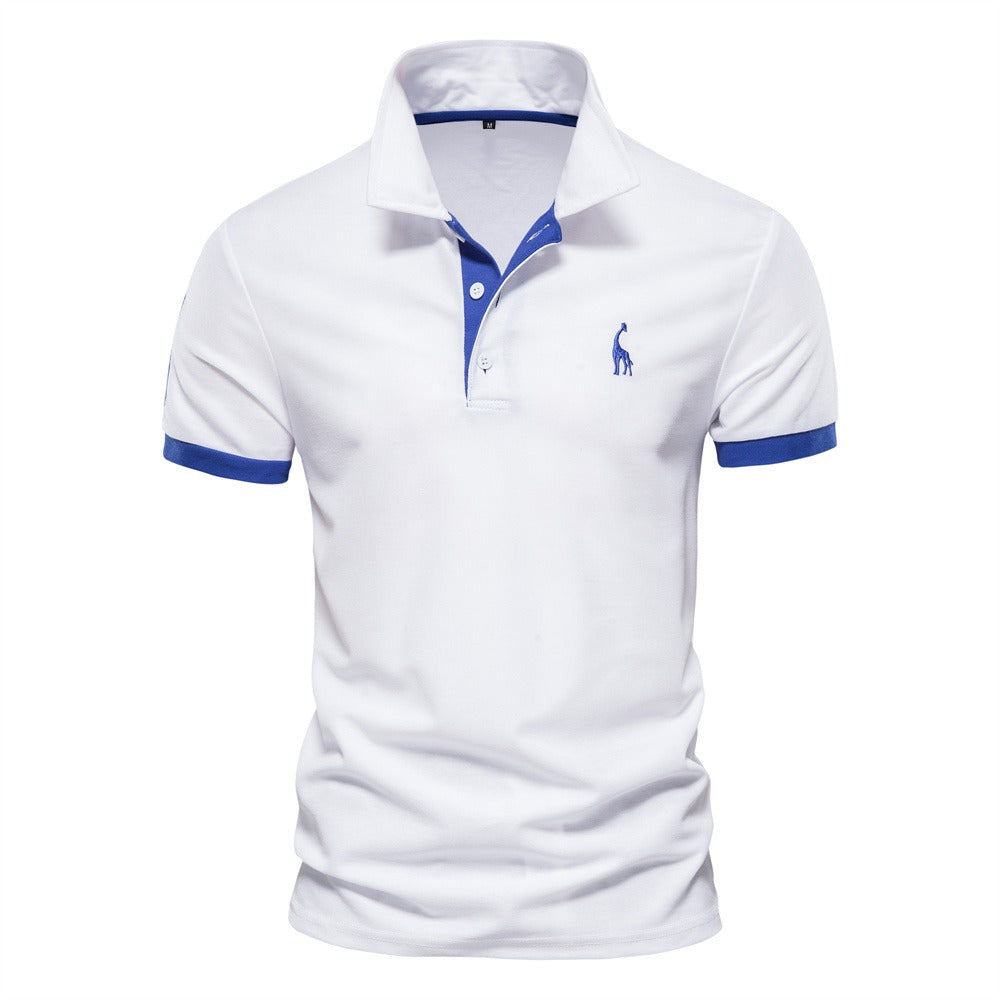 Olvoria | Men's Short Sleeve Polo Shirt with Contrast Collar