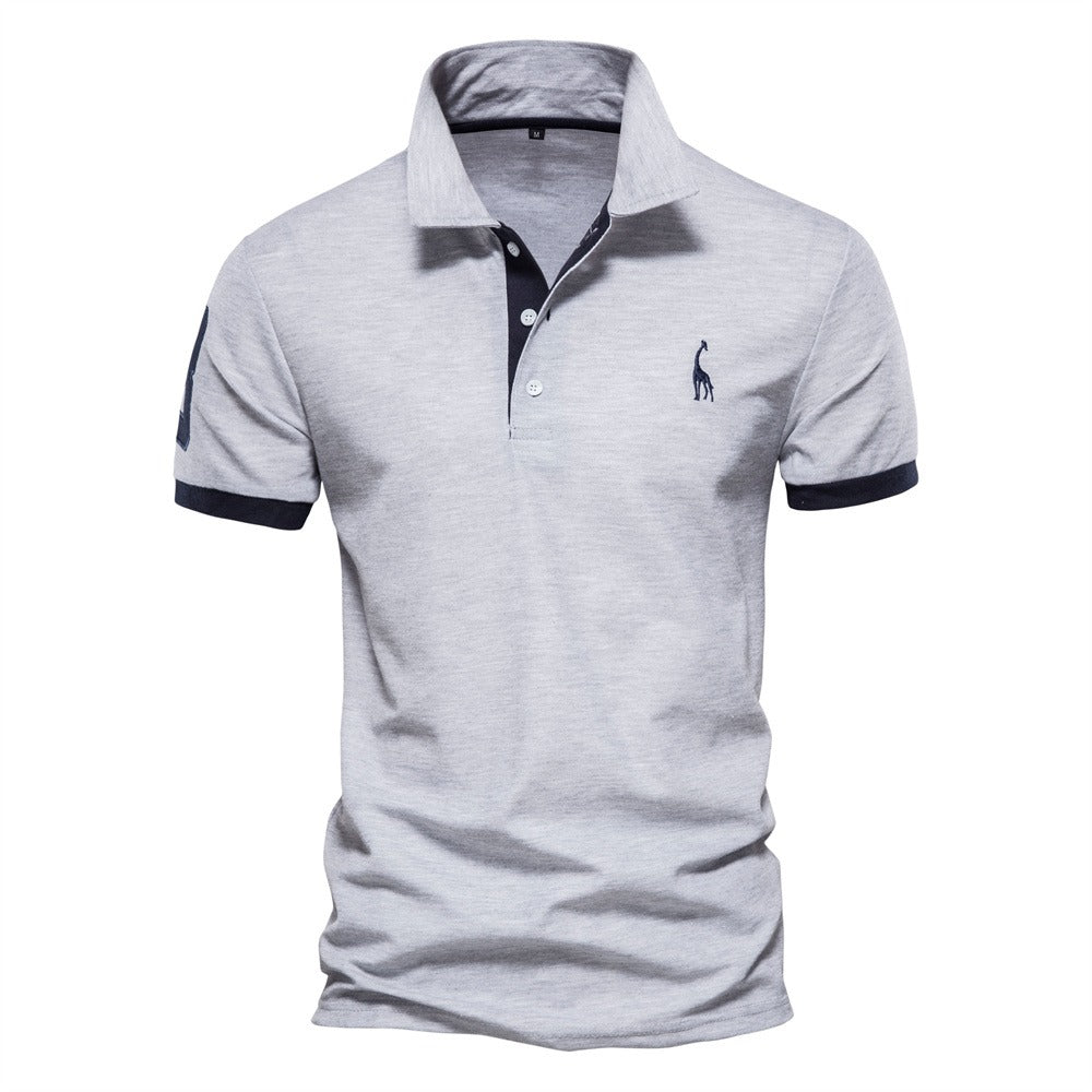 Olvoria | Men's Short Sleeve Polo Shirt with Contrast Collar
