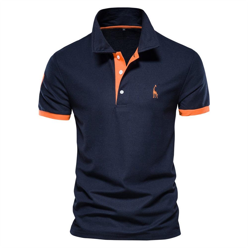 Olvoria | Men's Short Sleeve Polo Shirt with Contrast Collar