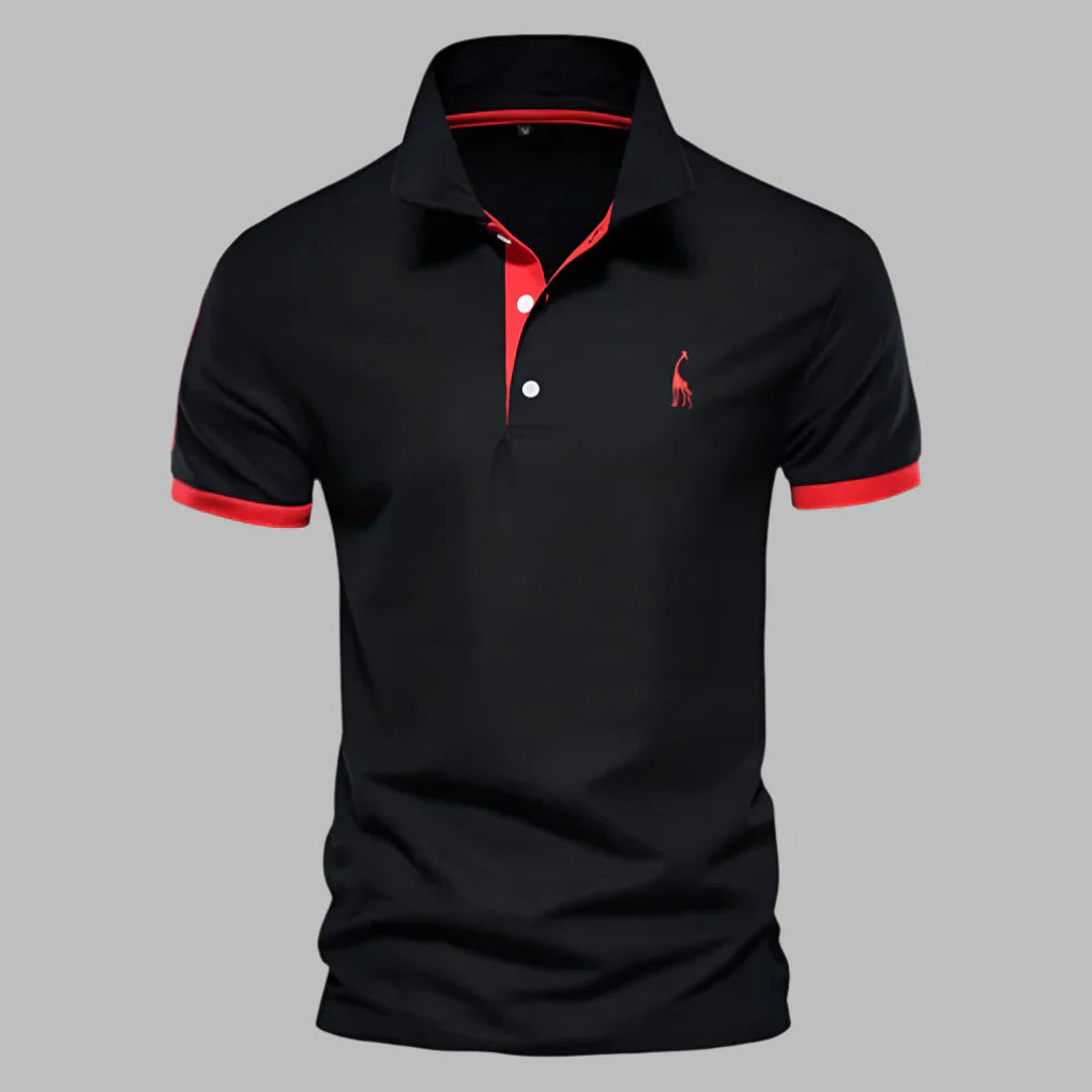 Olvoria | Men's Short Sleeve Polo Shirt with Contrasting Trim