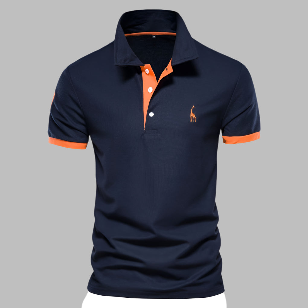 Olvoria | Men's Short Sleeve Polo Shirt with Contrasting Trim